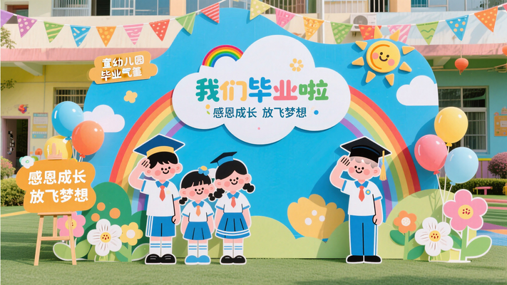 童趣风幼儿园毕业美陈