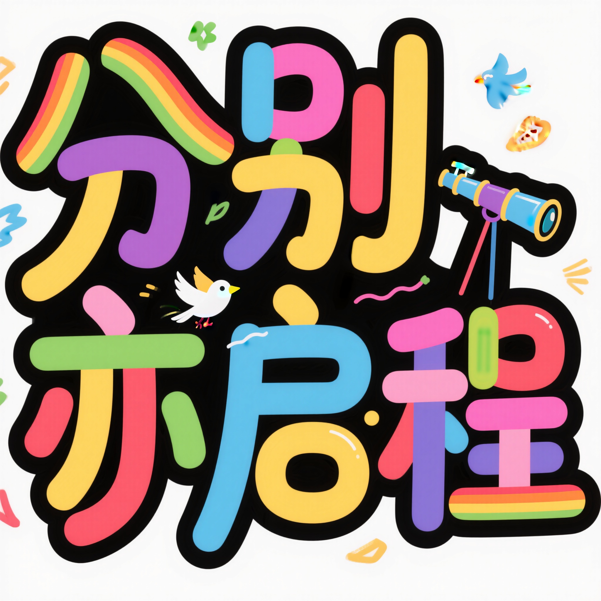 毕业季多彩活力艺术字分别的我们