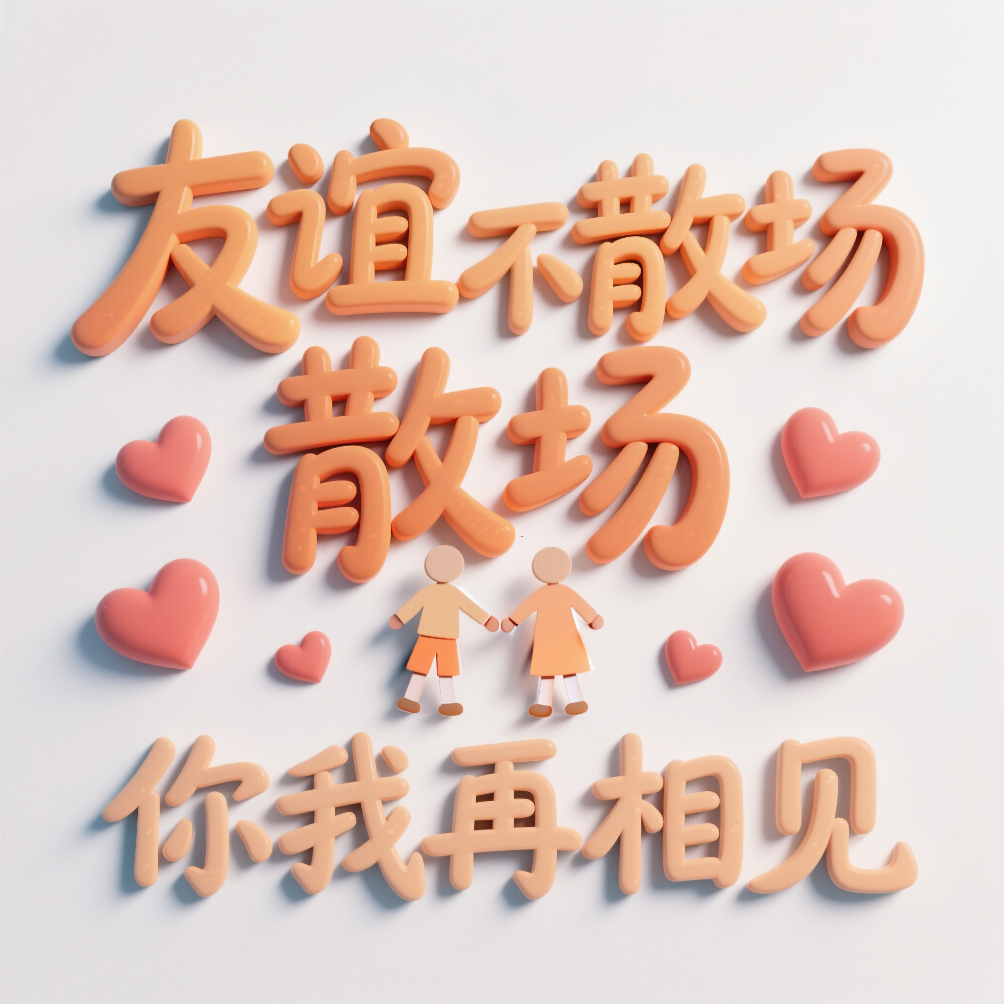 毕业季主题艺术字友谊不散场