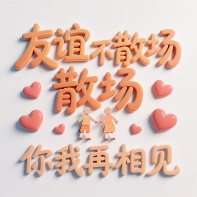 毕业季主题艺术字友谊不散场
