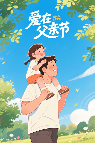 爱在父亲节插画