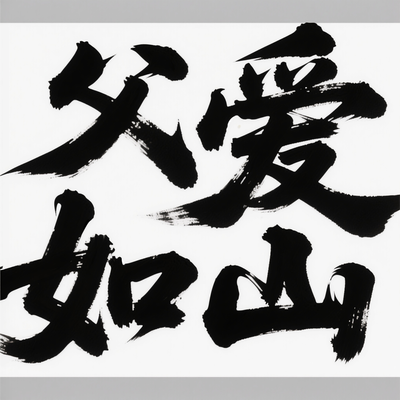 父爱如山父亲节手写毛笔字