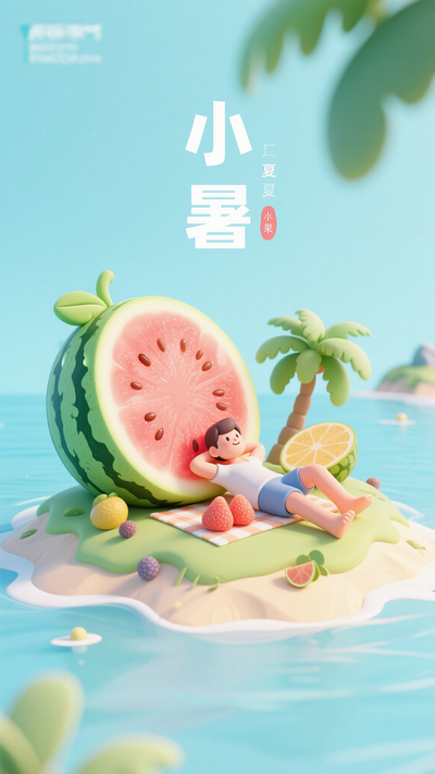 夏日小暑节气海报