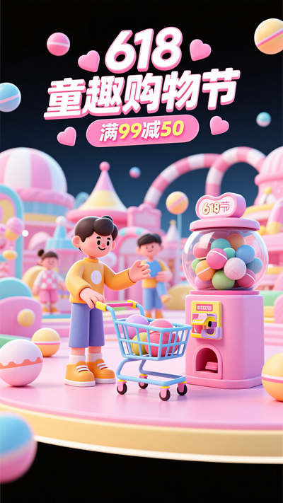 618童趣购物节海报
