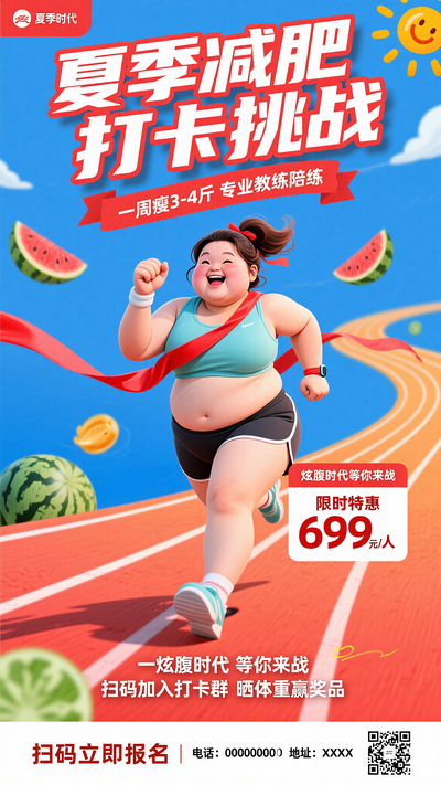 夏季减肥减脂瘦身促销海报
