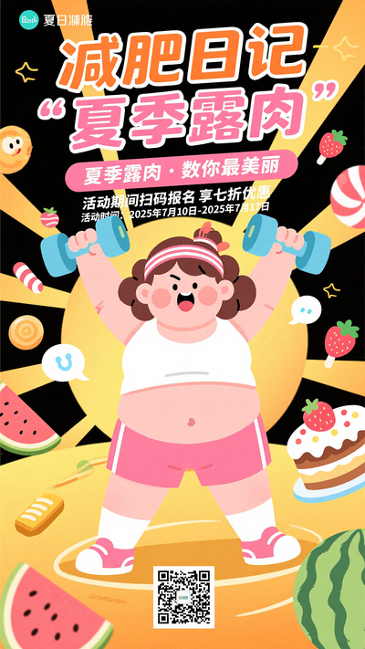 夏季减肥减脂训练促销海报
