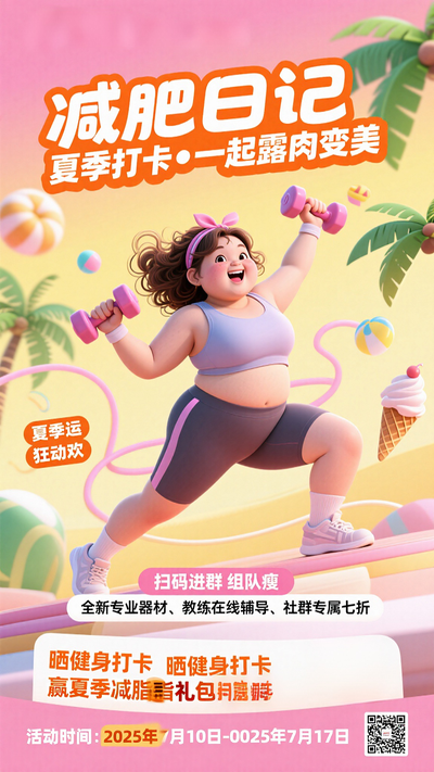 夏季减肥减脂瘦身训练营海报