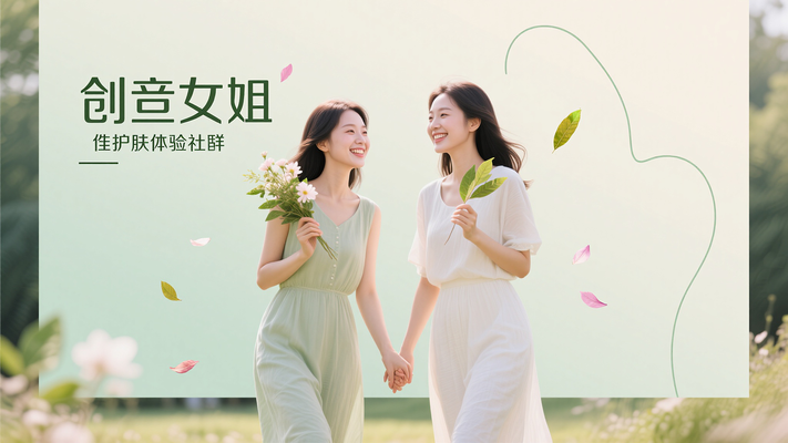 闺蜜护肤体验海报