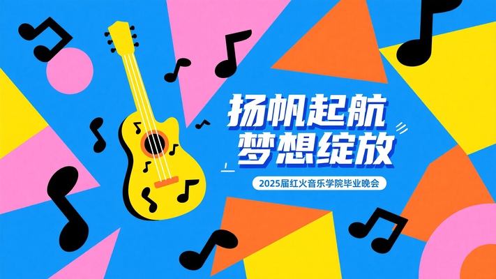 扬帆起航梦想绽放红火音乐学院毕业背景