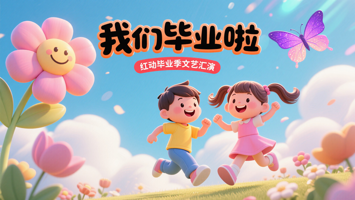 幼儿园毕业季毕业文艺汇演毕业典礼背景