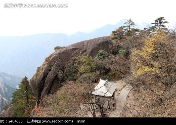 俯视黄山莲花亭