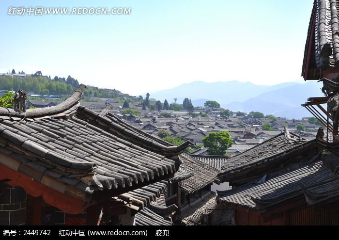 丽江建筑的屋顶图片
