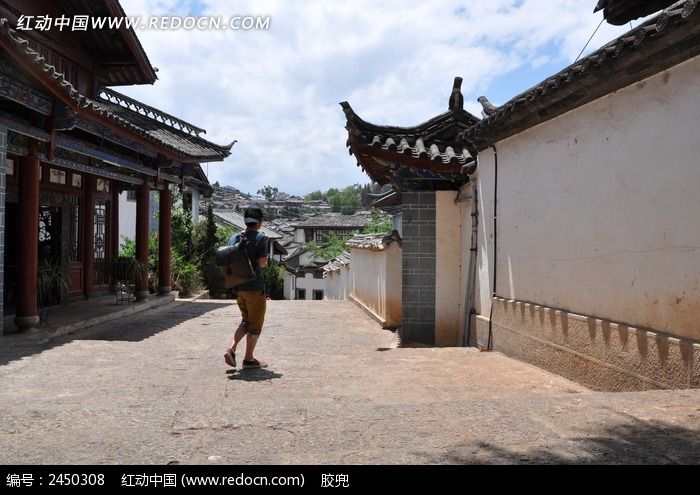 丽江古城街道古建筑图片