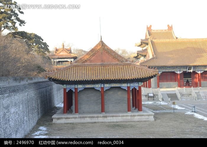 中国古建筑宫殿侧拍