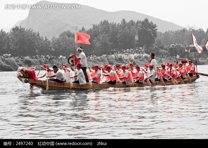 端午节民俗龙舟比赛庆祝活动图片
