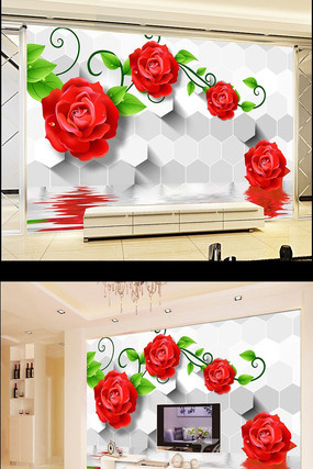 3Dõ�廨�Ƶ��ӱ���ǽͼƬ PSD