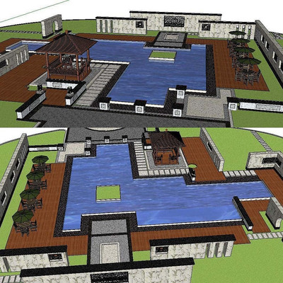 ��ͼ��ʦsketchup��ʽ���ͥԺ����ģ�� ����