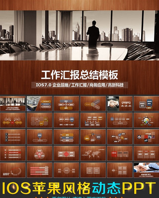 IOS7风格工作计划会议内容动态PPT ppt