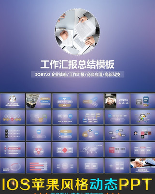 IOS7风格工作计划总结动态PPT模板 ppt
