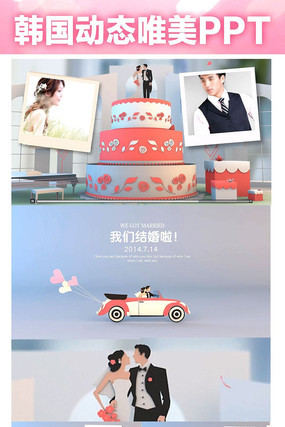 爱在路上婚礼婚纱电子ppt模版 ppt