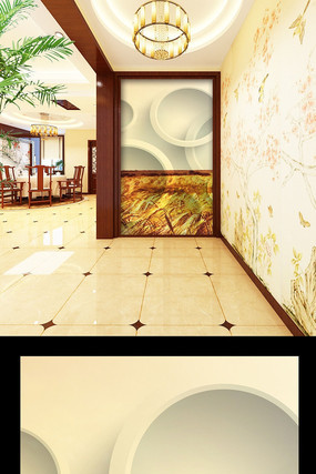 3D����ԲȦ��ɫ�������ظ��ϱ���ǽ PSD