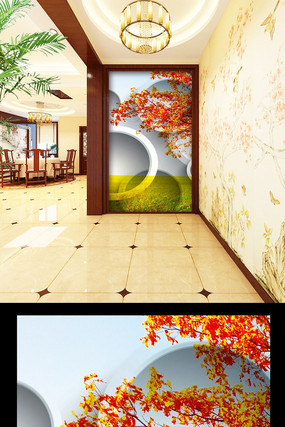 3D����ԲȦ��ɫԭҰ���֦ͷ���ظ��ϱ���ǽ PSD