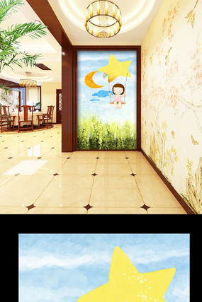 ��Լ��ͯ��ͨ�̲ݵ����ظ��α���ǽͼƬ PSD