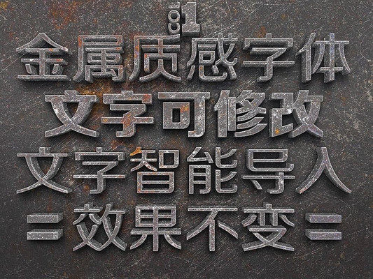 金属质感立体ps字体样式 PSD