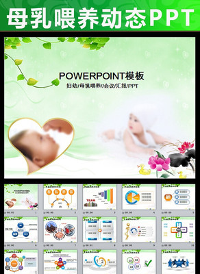 母婴母乳喂养妇幼保健妇产科PPT模板 pptx