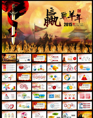 赢战羊年动态PPT pptx