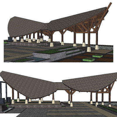 ��԰�������sketchup��������ģ�� ����