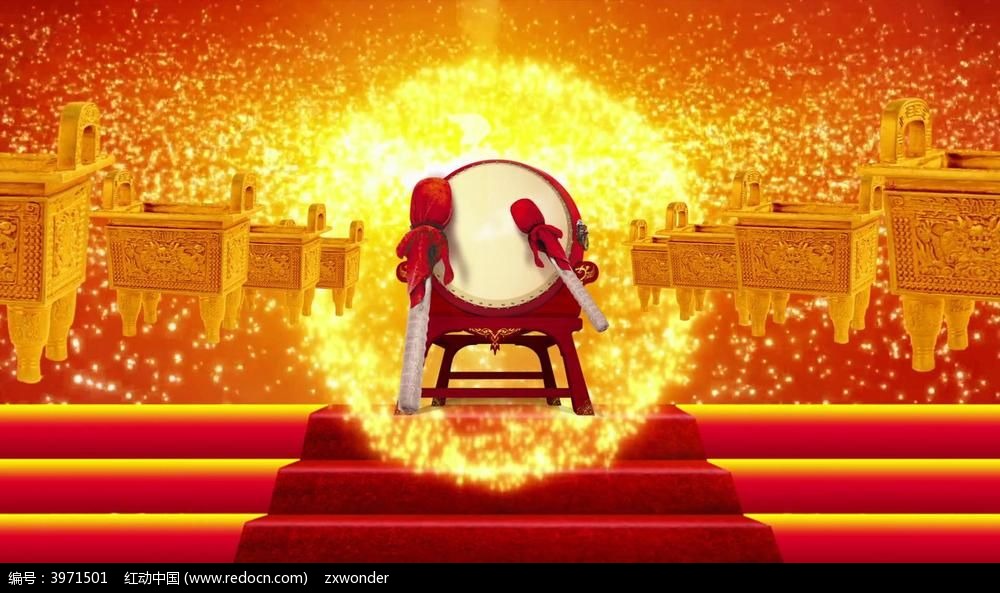 大气开场击鼓背景视频