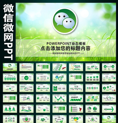 微信网络微营销PPT模板 pptx
