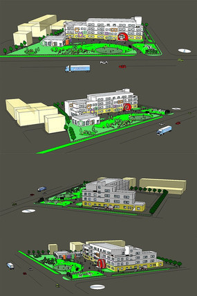 �׶�԰�������SUģ�� skp