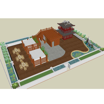 �ݶ���԰��Ʒ�����ͼ��ʦģ�� skp