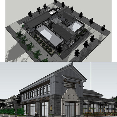 �ִ���ʽ�ĺ�Ժ������ͼ��ʦSUģ�� skp