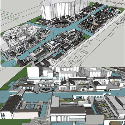 ����ʽ��ˮ��ҵ�ֲ�ͼ��ʦģ��SU skp