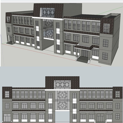 ��ʽ�칫¥������ͼ��ʦģ�� skp