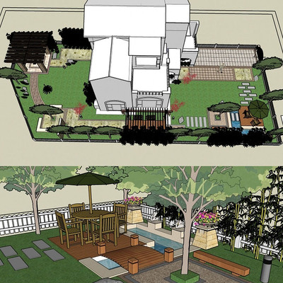 ����ͥԺ����SU��ͼ��ʦģ�� skp