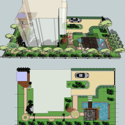 ����ͥԺ����SU��ͼ��ʦģ�� skp