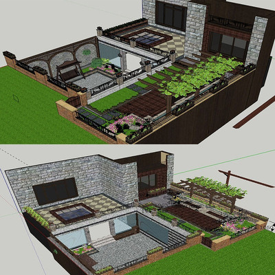 ����ͥԺģ�ͽ�����ͼ��ʦSUģ�� skp