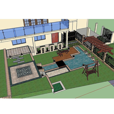 ������ʽСͥԺ���۽�����ͼ��ʦSUģ�� skp