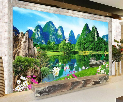 ɽˮ�羰���۵��ӱ���ǽ PSD