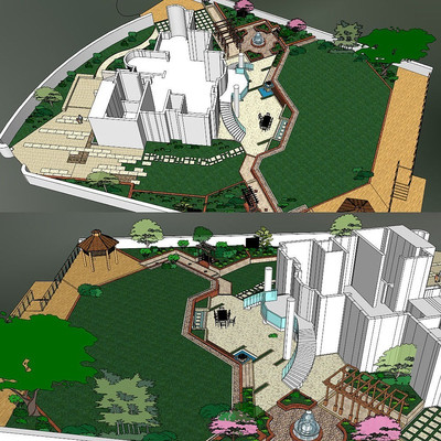 ͥԺ���۽�����ͼ��ʦSUģ�� skp