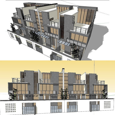 ���ɱ���סլ������ͼ��ʦSUģ�� skp