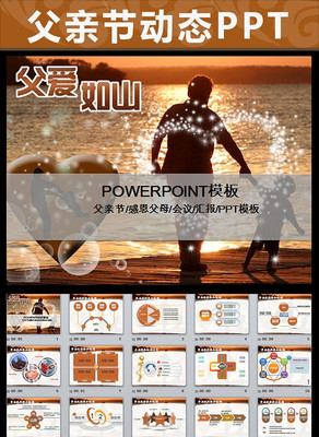感恩父亲节动态PPT模板模 ppt