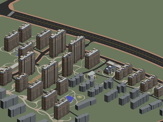 建筑小区规划住宅楼3d模型 建筑小区规划住宅楼3d模型