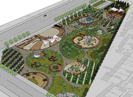 ��԰�㳡���SUģ�� skp