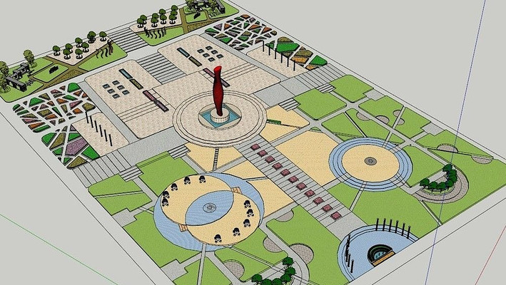 �㳡��԰SUģ�� skp