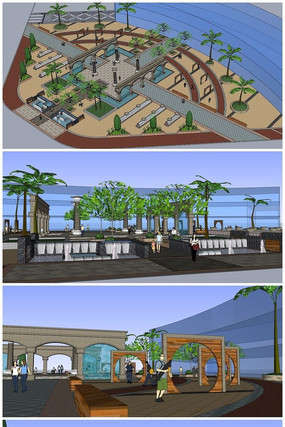 �ִ���԰�㳡SUģ�� skp